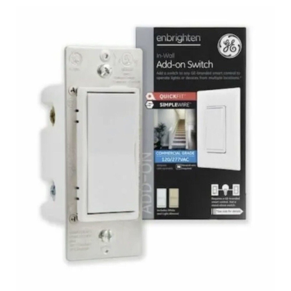 GE Enbrighten 15-Amp 3-Way White‎ and Light Almond Smart Rocker Light Switch